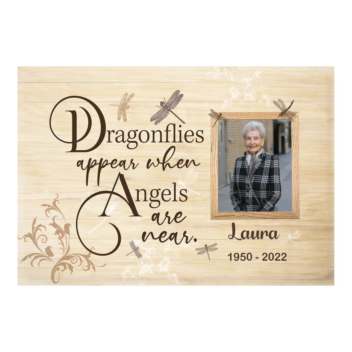 Dragonflies Appear When Angels Are Near - Personalized Canvas, Memorial Canvas