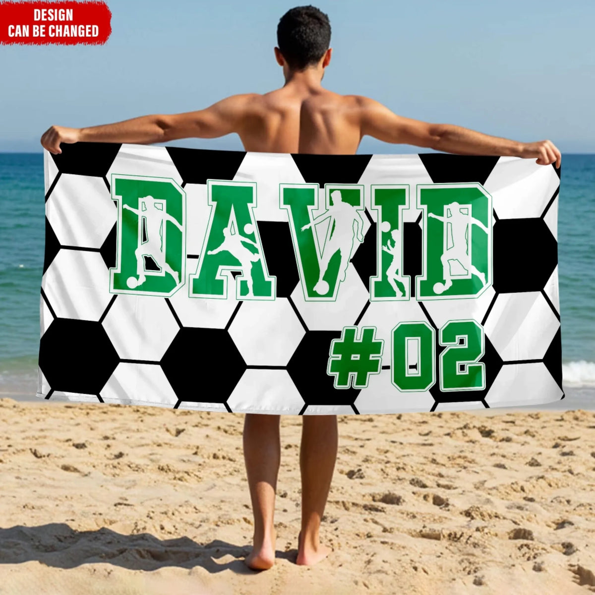 Soccer Ball - Personalized Beach Towel, Soccer Gifts For Boys, Soccer Pool Towel, Soccer Team Gifts