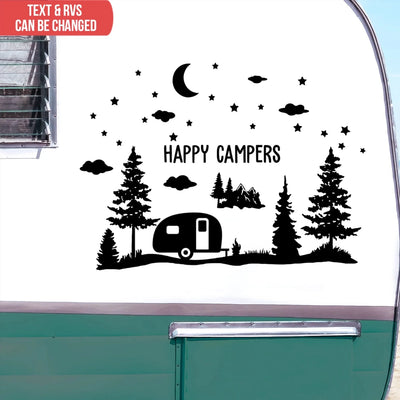 Camping Happy Campers - Personalized Decal, Camping Gift, RVs Decor