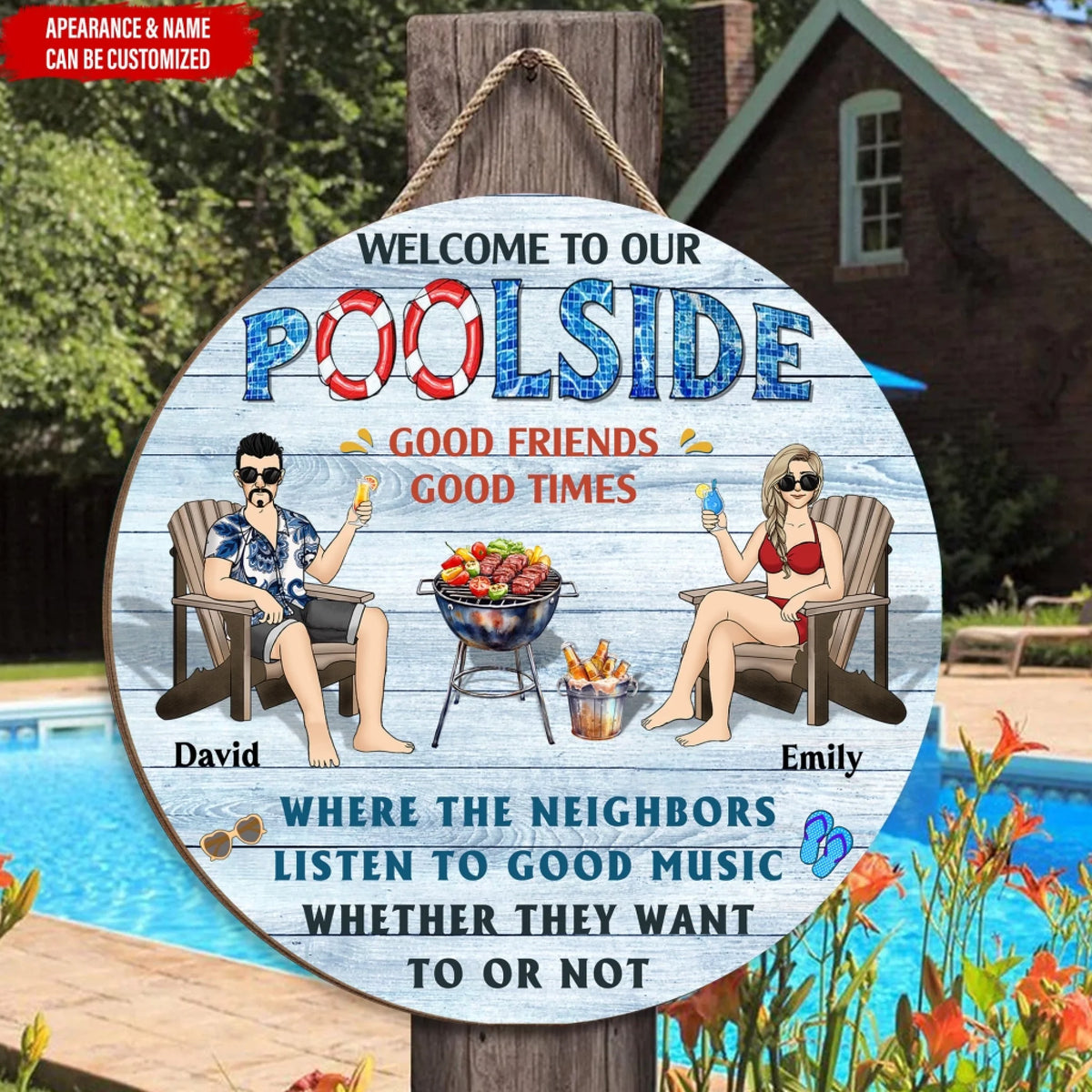 Welcome To Our Poolside mk ads