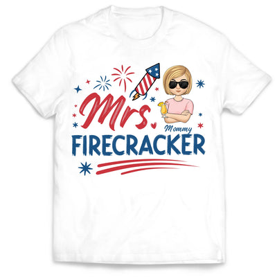 4th Of July Firecracker Matching T-shirt Mom And Daughter - Personalized Shirt, Independence Day Outfit, Gift For Mommy and Daughter