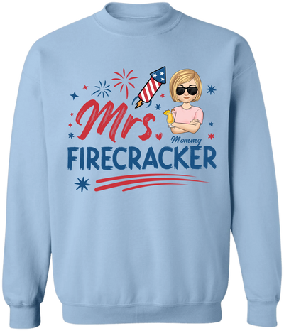 4th Of July Firecracker Matching T-shirt Mom And Daughter - Personalized Shirt, Independence Day Outfit, Gift For Mommy and Daughter