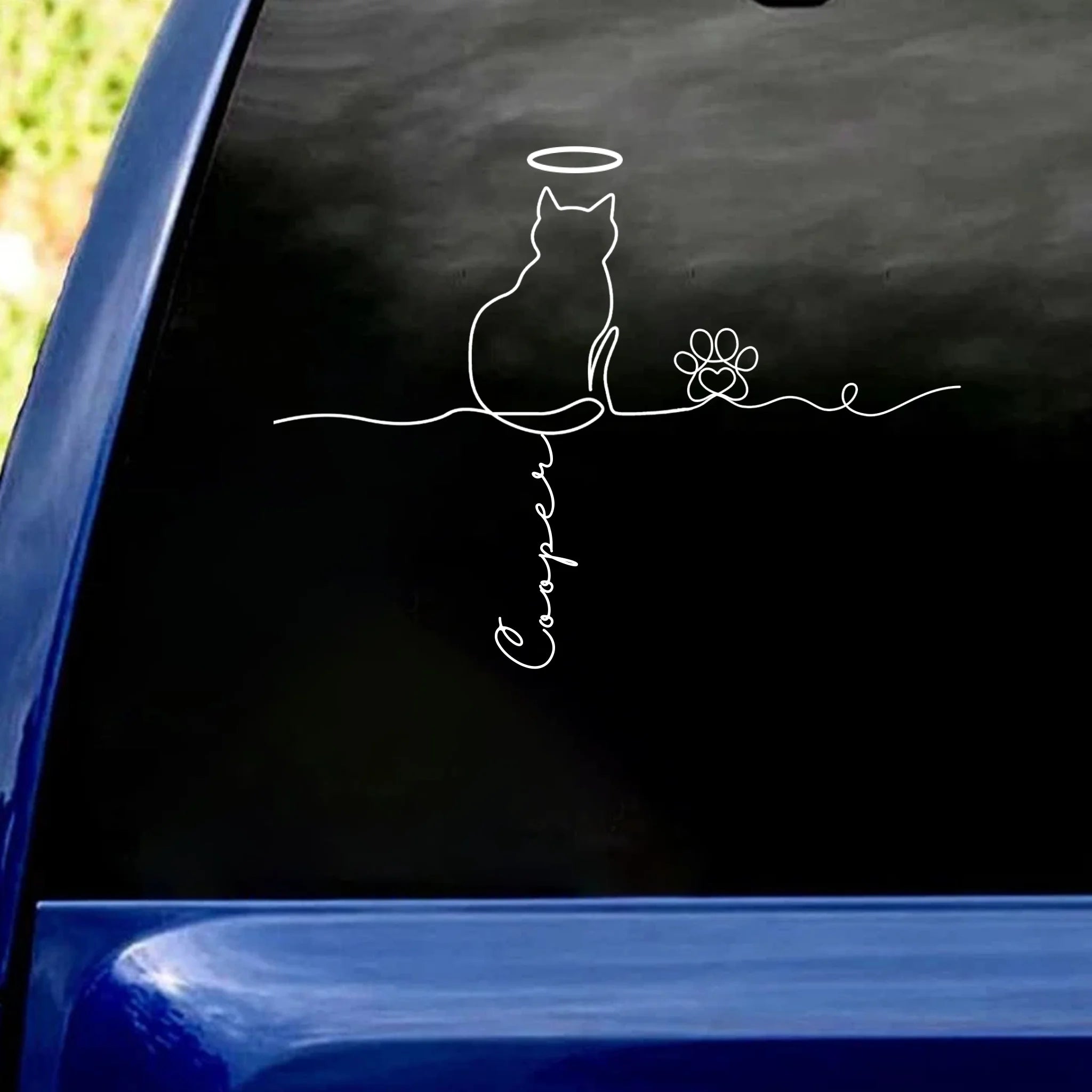 Adorable Cats Line Art - Personalized Decal, Gift for Cat Mom/Cat Dad, Cat Lover's Gift