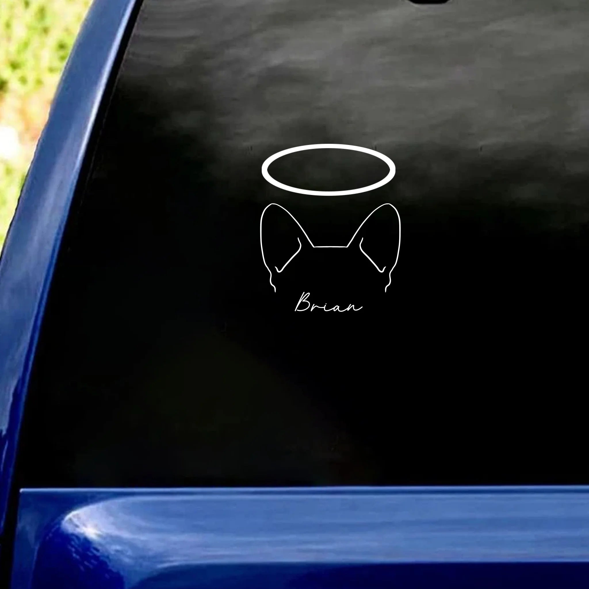 Custom Dog Lineart Drawing - Personalized Decal, Gift For Dog Lover, Memorial Gift