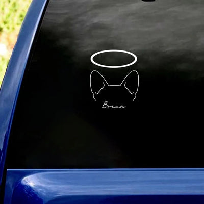 Custom Dog Lineart Drawing - Personalized Decal, Gift For Dog Lover, Memorial Gift
