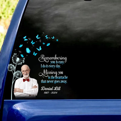 Missing You Memorial Decal - Personalized Remembrance Gift - PCD226TL