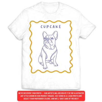 Retro Pet Portrait - Personalized T-Shirt, Gift for Pet Owner, Dog/Cat Lovers Gift, Pet Summer Vibes Tee