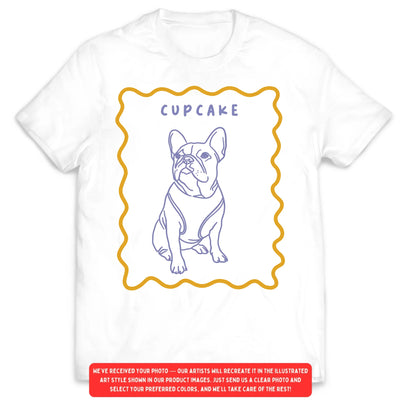 Retro Pet Portrait - Personalized T-Shirt, Gift for Pet Owner, Dog/Cat Lovers Gift, Pet Summer Vibes Tee