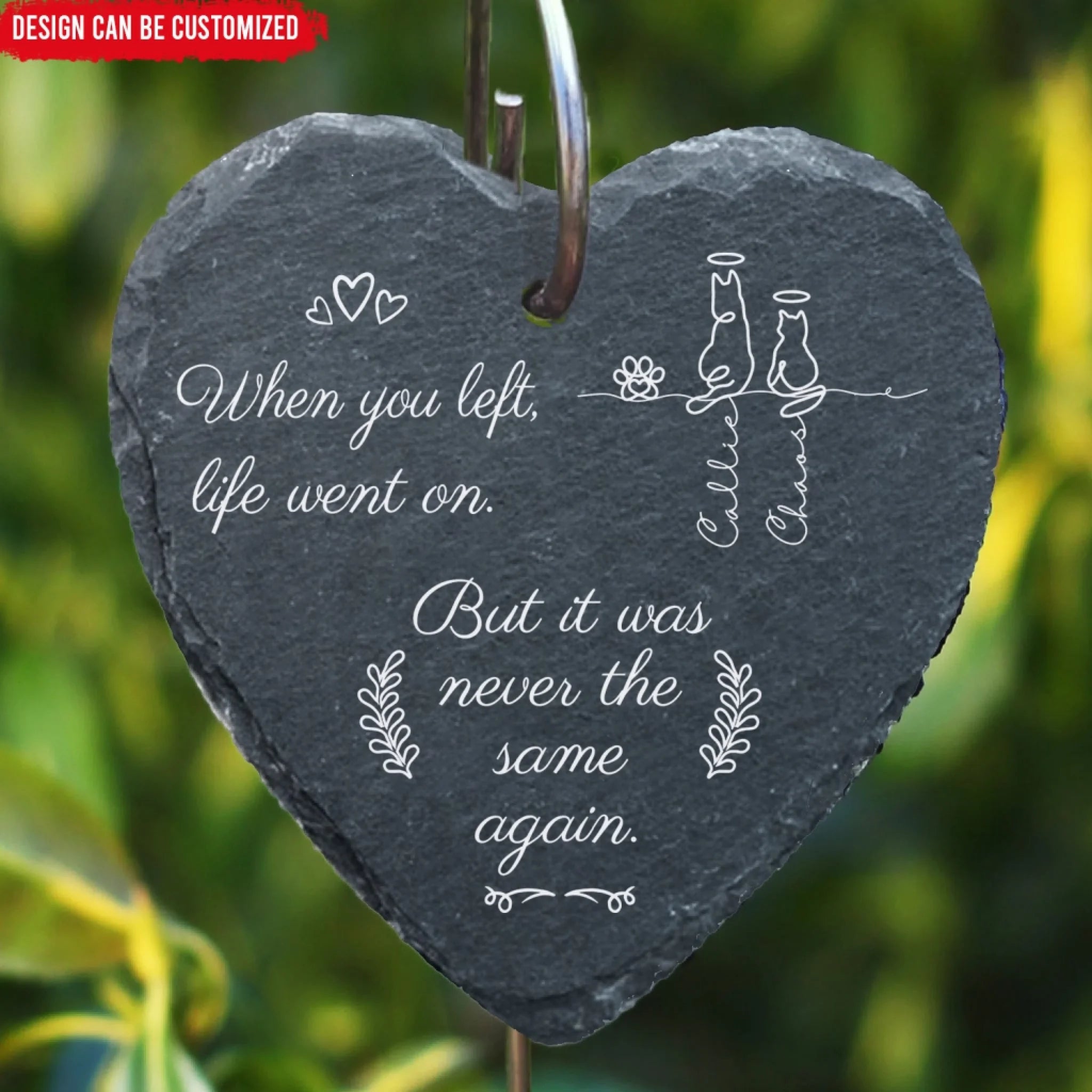 When You Left, Life Went On, But It Was Never The Same Again - Personalized Garden Slate, Pet Memorial Gift