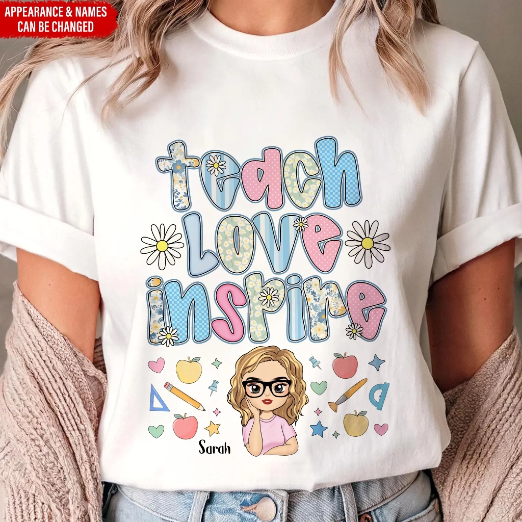 Teacher Love Inspire - Personalized Tshirt, Back To School Gift, Lovely Shirt For Teacher