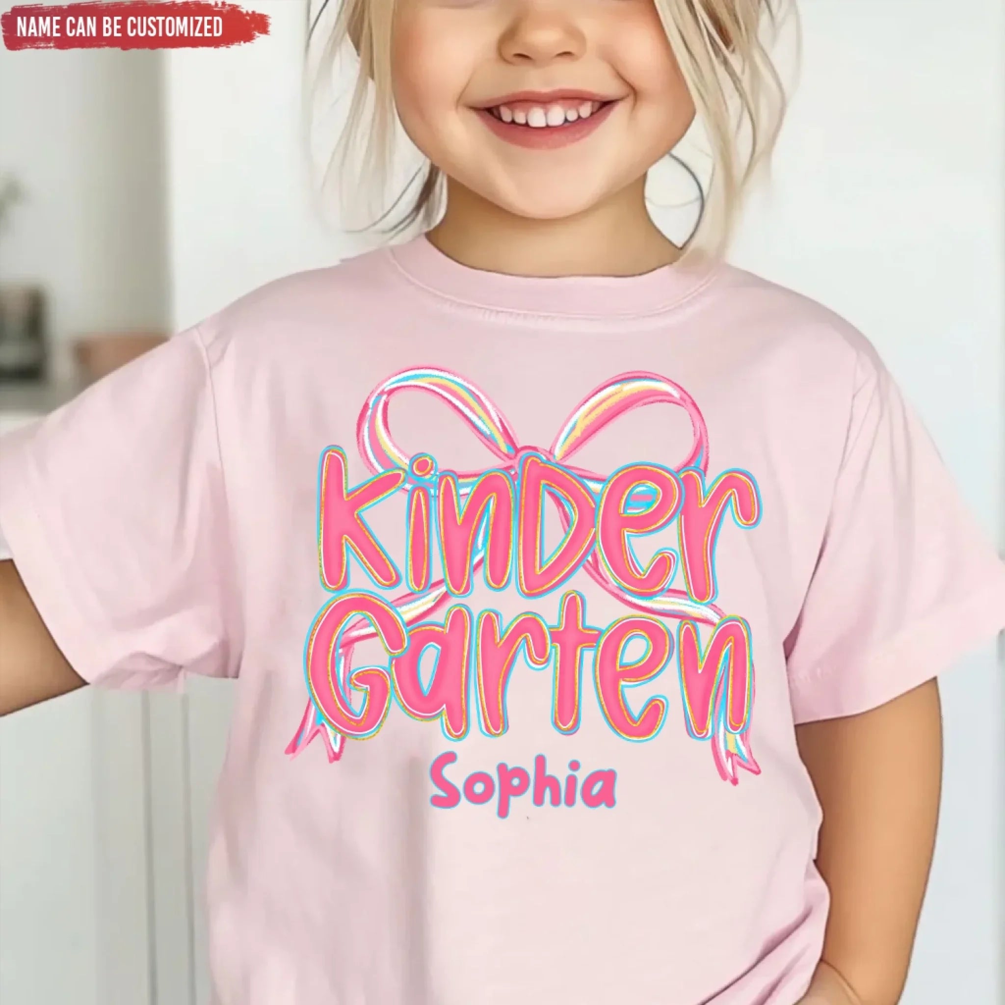 Preppy Back to School Coquette Bow - Personalized T-shirt, First Day of School Shirt, Gift for Daughter/Granddaughter/Niece