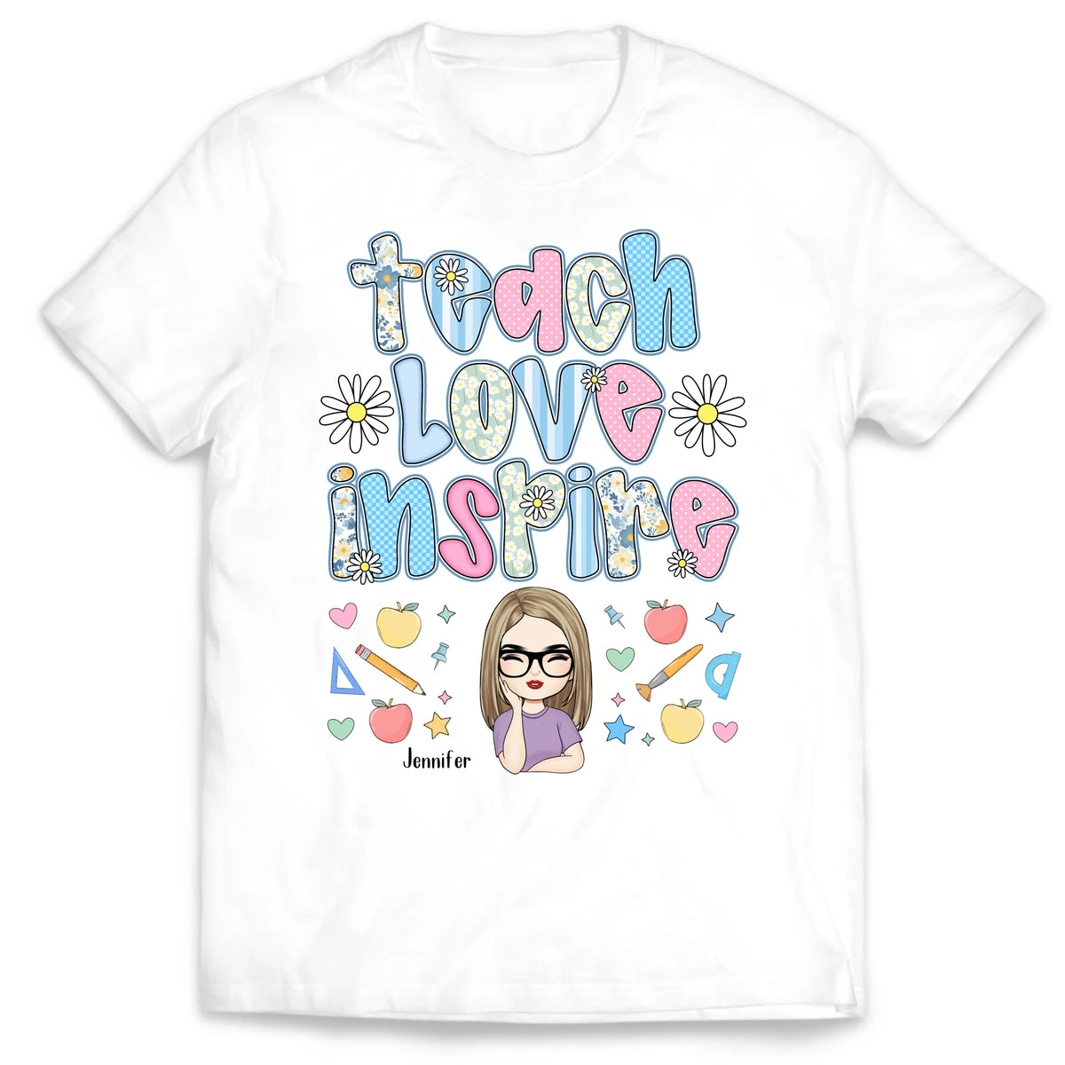 Teacher Love Inspire - Personalized Tshirt, Back To School Gift, Lovely Shirt For Teacher