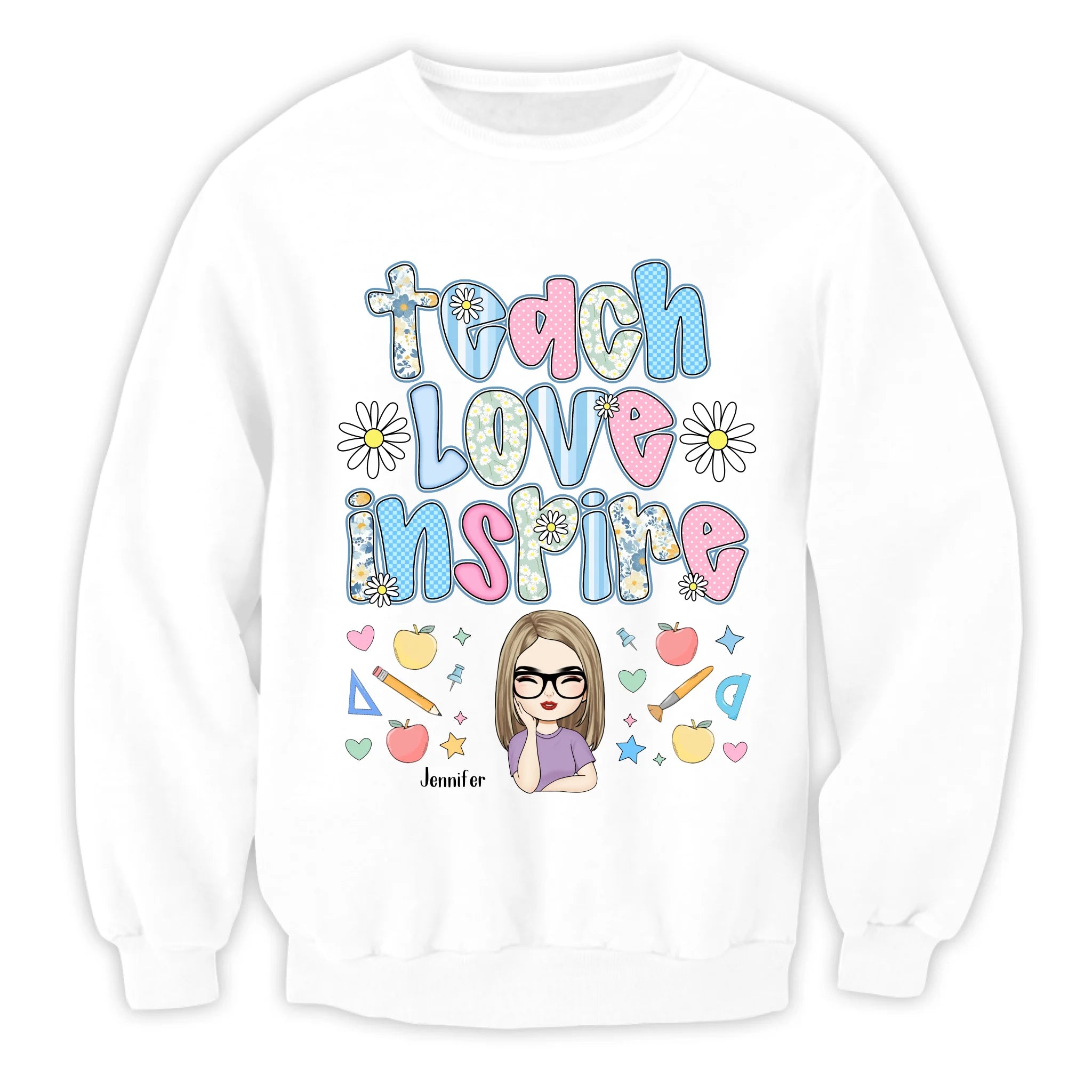 Teacher Love Inspire - Personalized Tshirt, Back To School Gift, Lovely Shirt For Teacher
