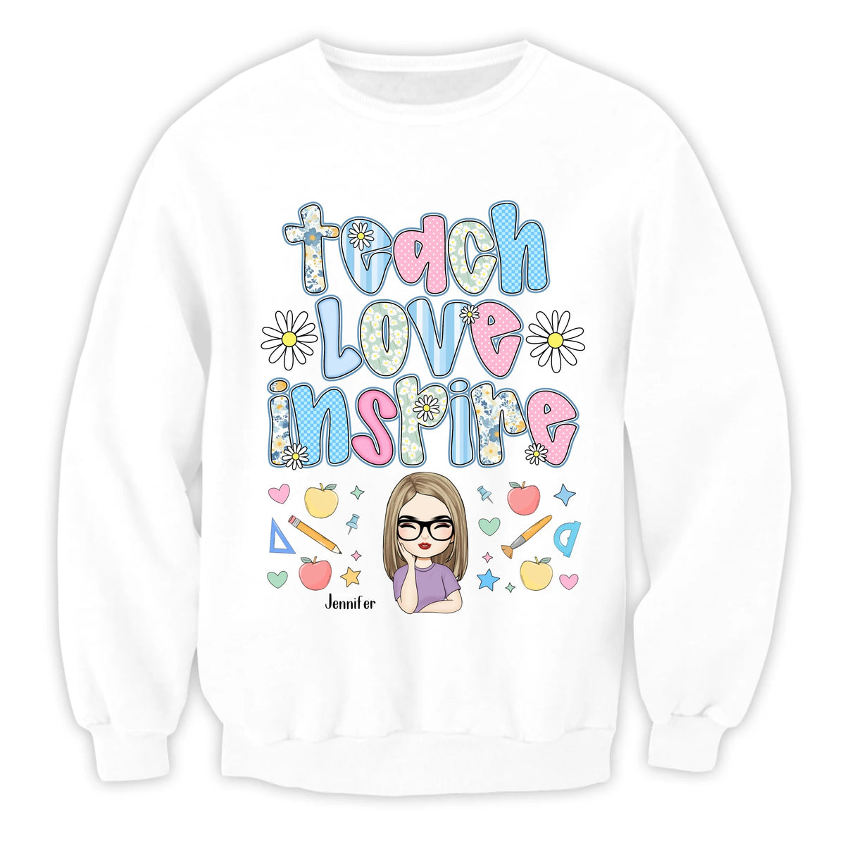 Teacher Love Inspire - Personalized Tshirt, Back To School Gift, Lovely Shirt For Teacher