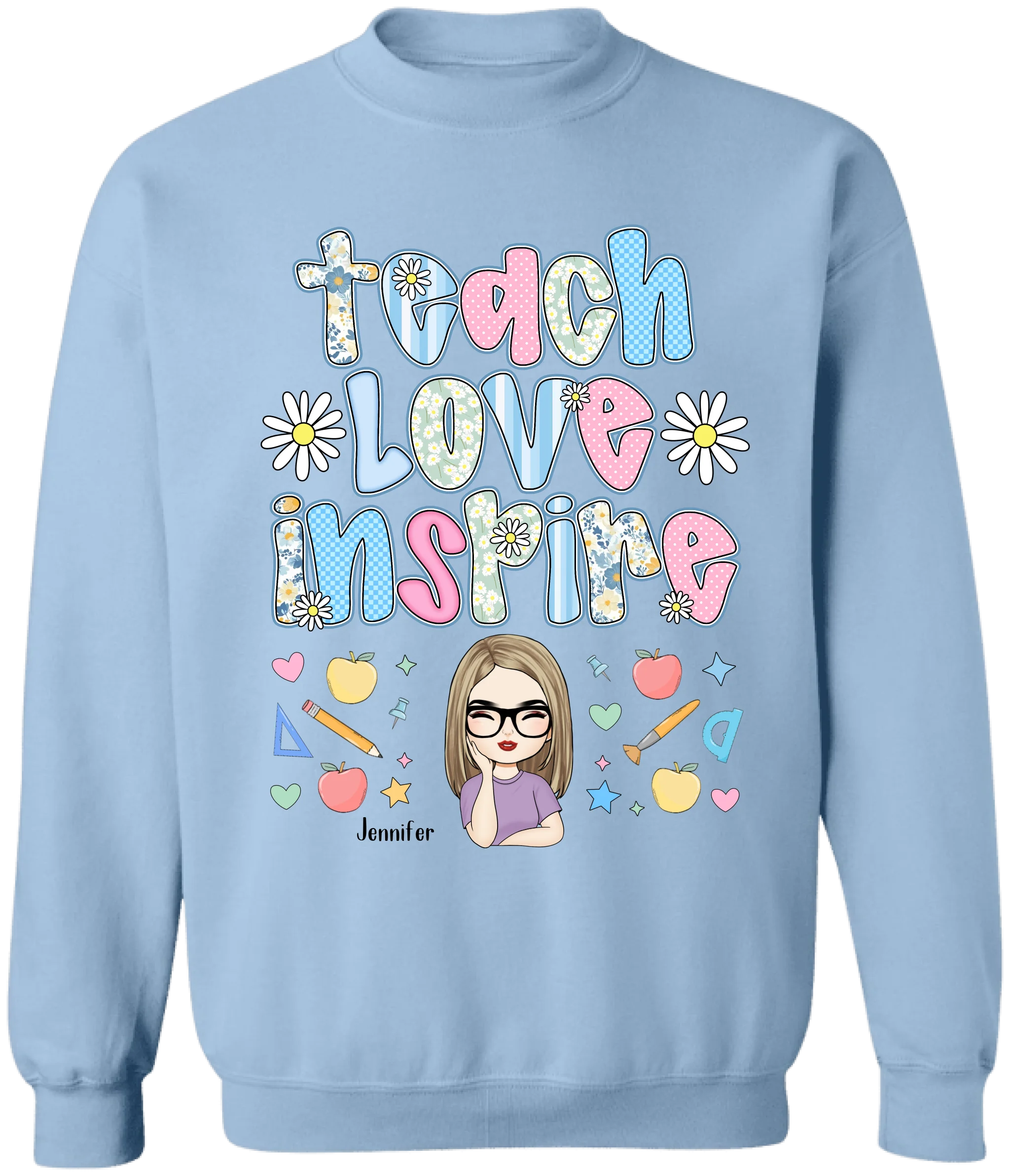 Teacher Love Inspire - Personalized Tshirt, Back To School Gift, Lovely Shirt For Teacher