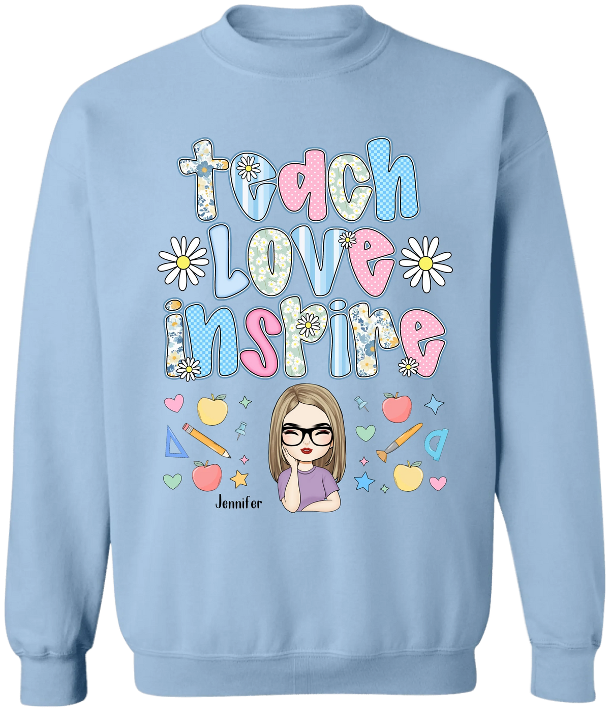 Teacher Love Inspire - Personalized Tshirt, Back To School Gift, Lovely Shirt For Teacher