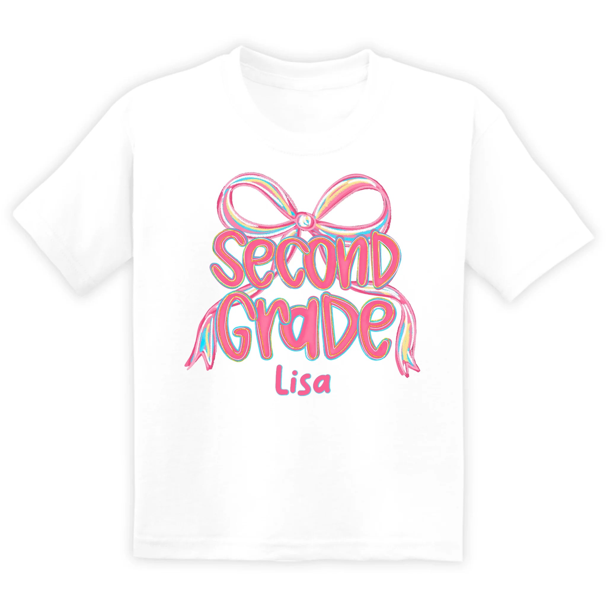 Preppy Back to School Coquette Bow - Personalized T-shirt, First Day of School Shirt, Gift for Daughter/Granddaughter/Niece