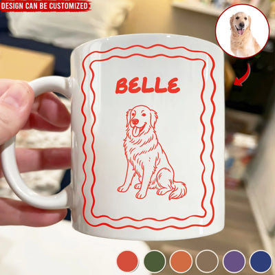 Colorful Custom Dog/Cat Portrait - Personalized Mug, Cute Line Drawing Mug, Unique Gift For Dog And Cat Lovers