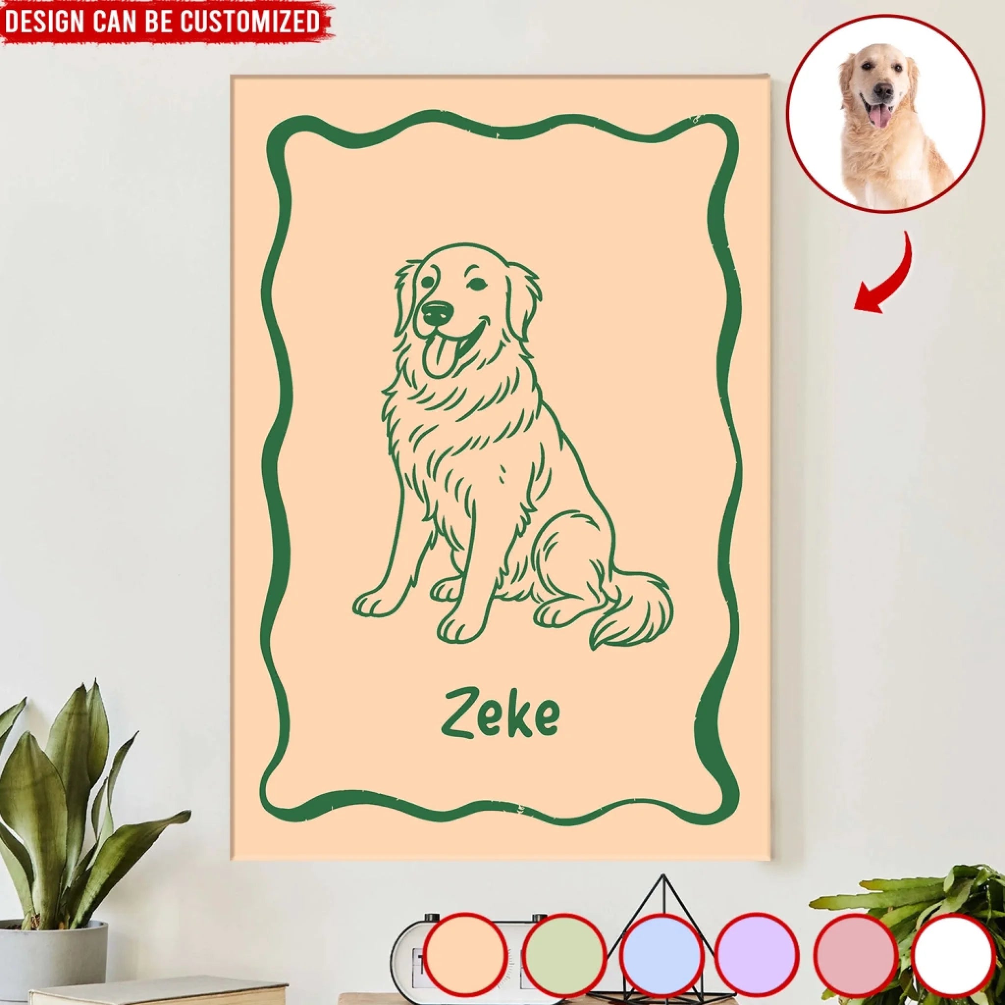 Custom Funky Pet Portrait - Personalized Poster, Retro Pet Art, Gift for Pet Lovers