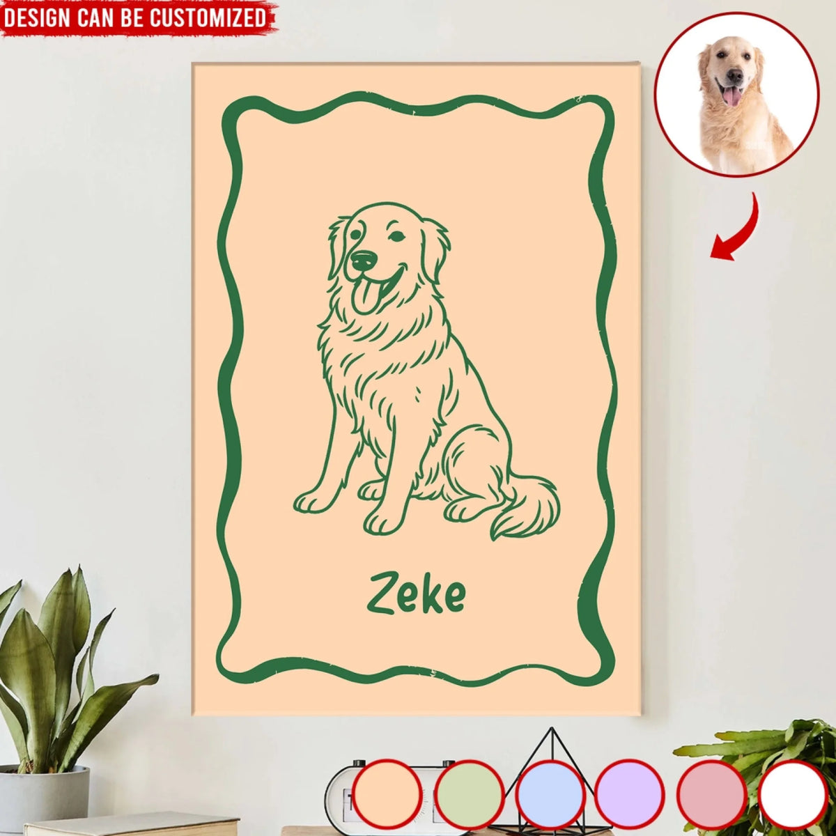Custom Funky Pet Portrait - Personalized Poster, Retro Pet Art, Gift for Pet Lovers