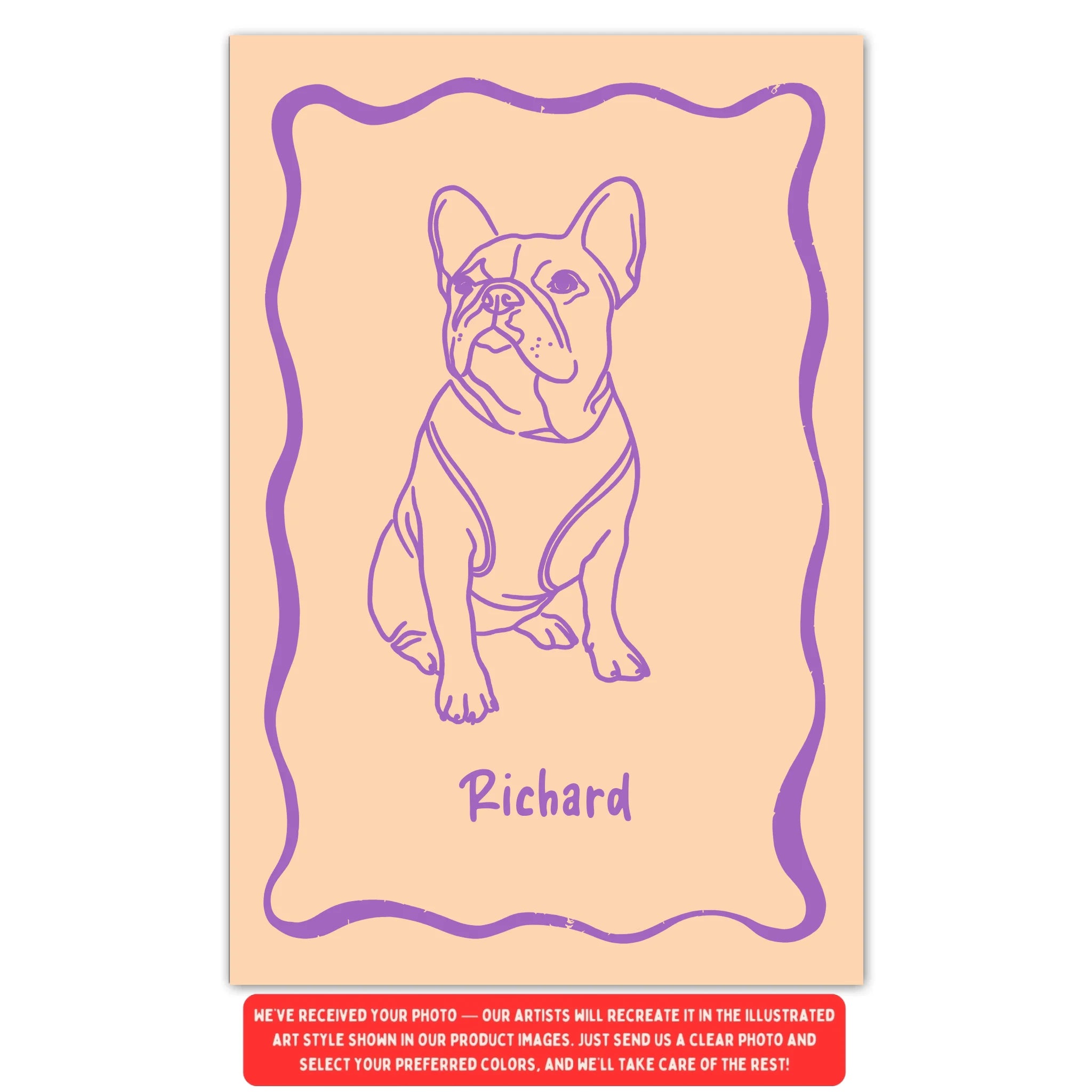 Custom Funky Pet Portrait - Personalized Poster, Retro Pet Art, Gift for Pet Lovers