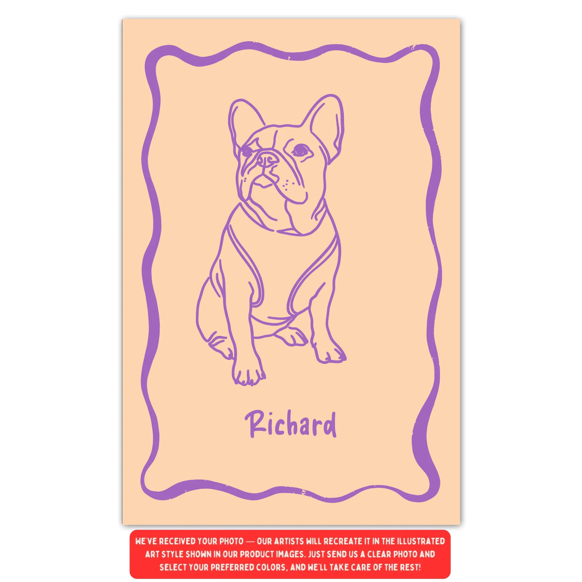 Custom Funky Pet Portrait - Personalized Poster, Retro Pet Art, Gift for Pet Lovers