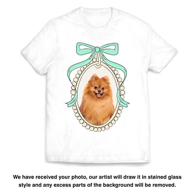 Retro Coquette Custom Pet Portrait - Personalized T-Shirt, Princess Inspired, Dog Mom Gift