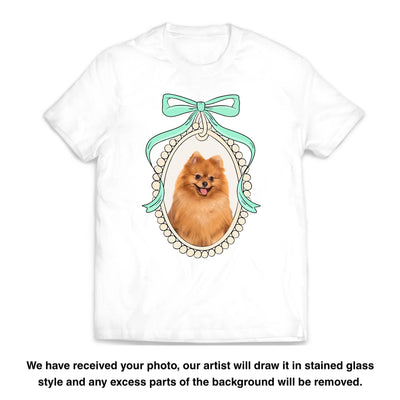 Retro Coquette Custom Pet Portrait - Personalized T-Shirt, Princess Inspired, Dog Mom Gift