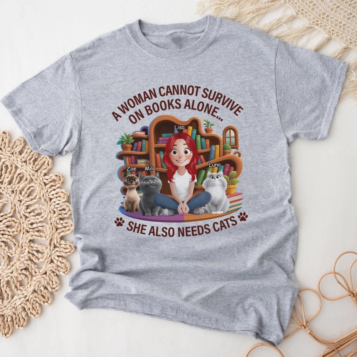 A Woman Cannot Survive On Books Alone... She Also Needs Cats mk 4