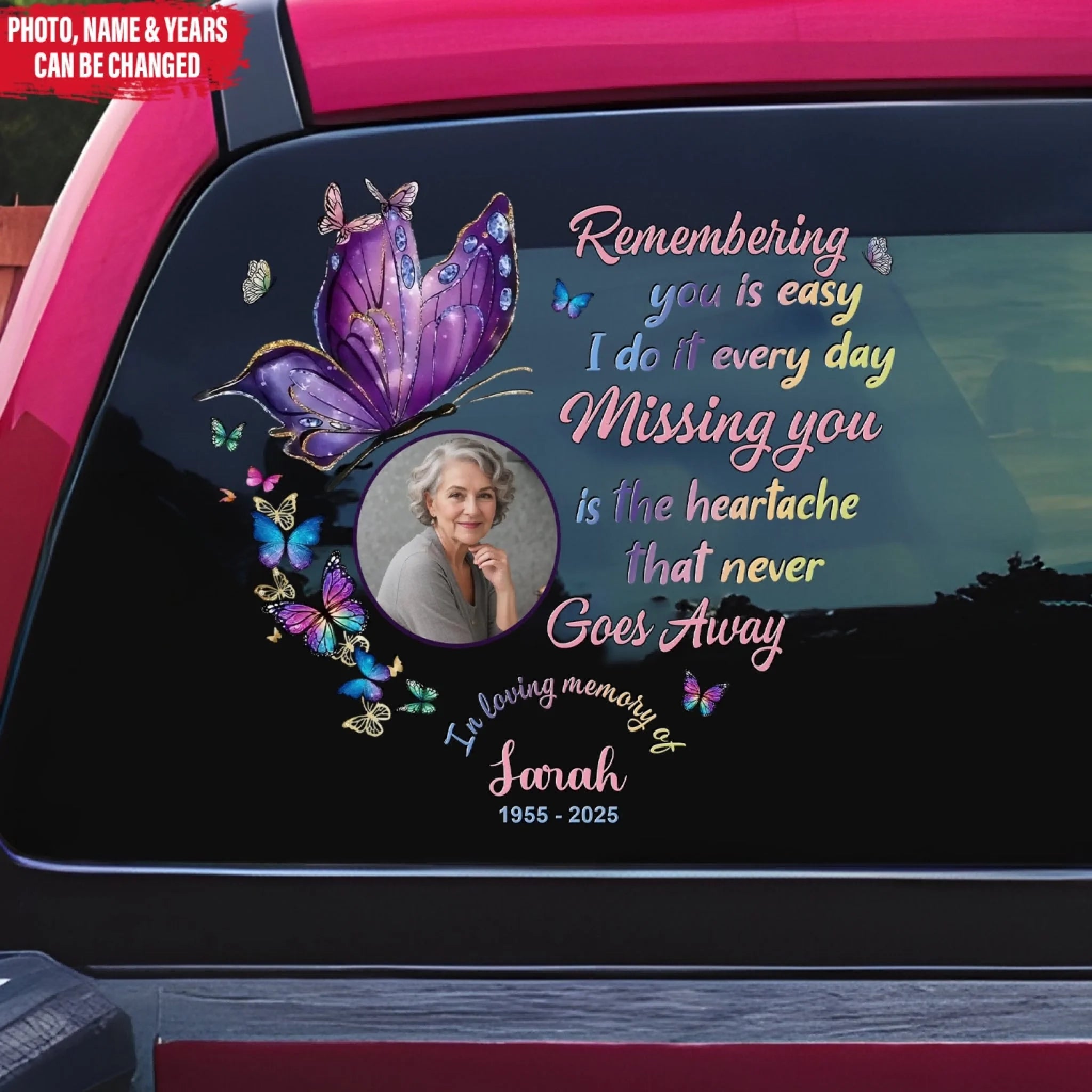 Missing You Is The Heartache That Never Goes Away - Personalized Decal, Memorial Gift
