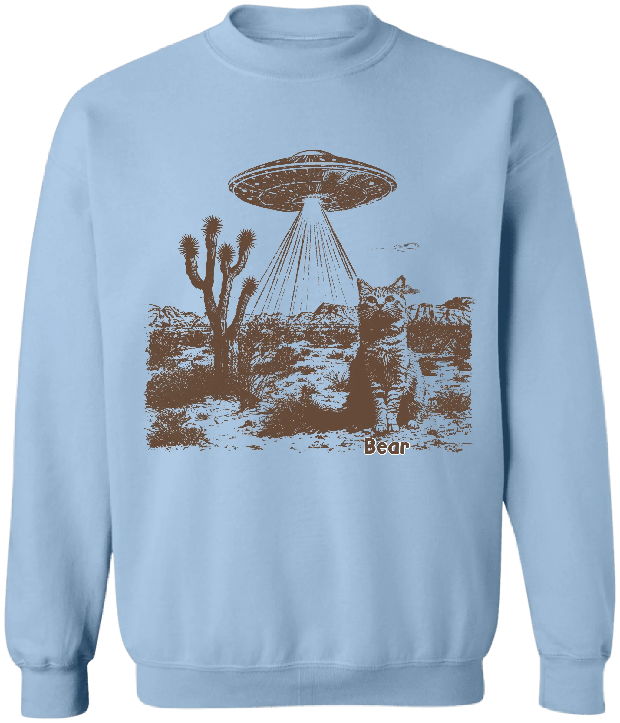 UFO Cowboy Cat - Personalized T-Shirt, Funny Gift For Cat Lovers