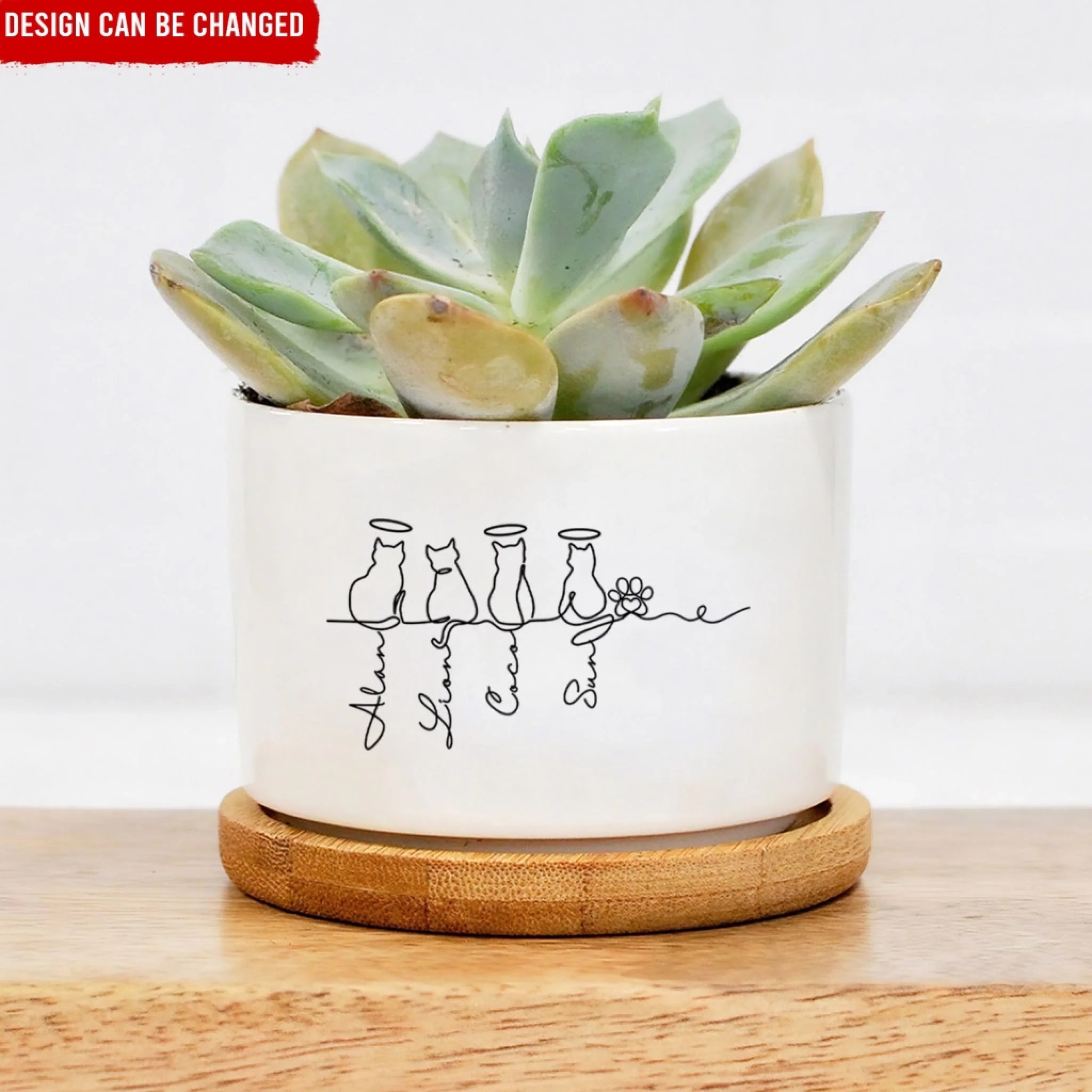Cat Line Never Forgotten - Personalized Plant Pot, Gift For Cat Lover, Cat Memorial Planter, Cat Line Never Forgotten