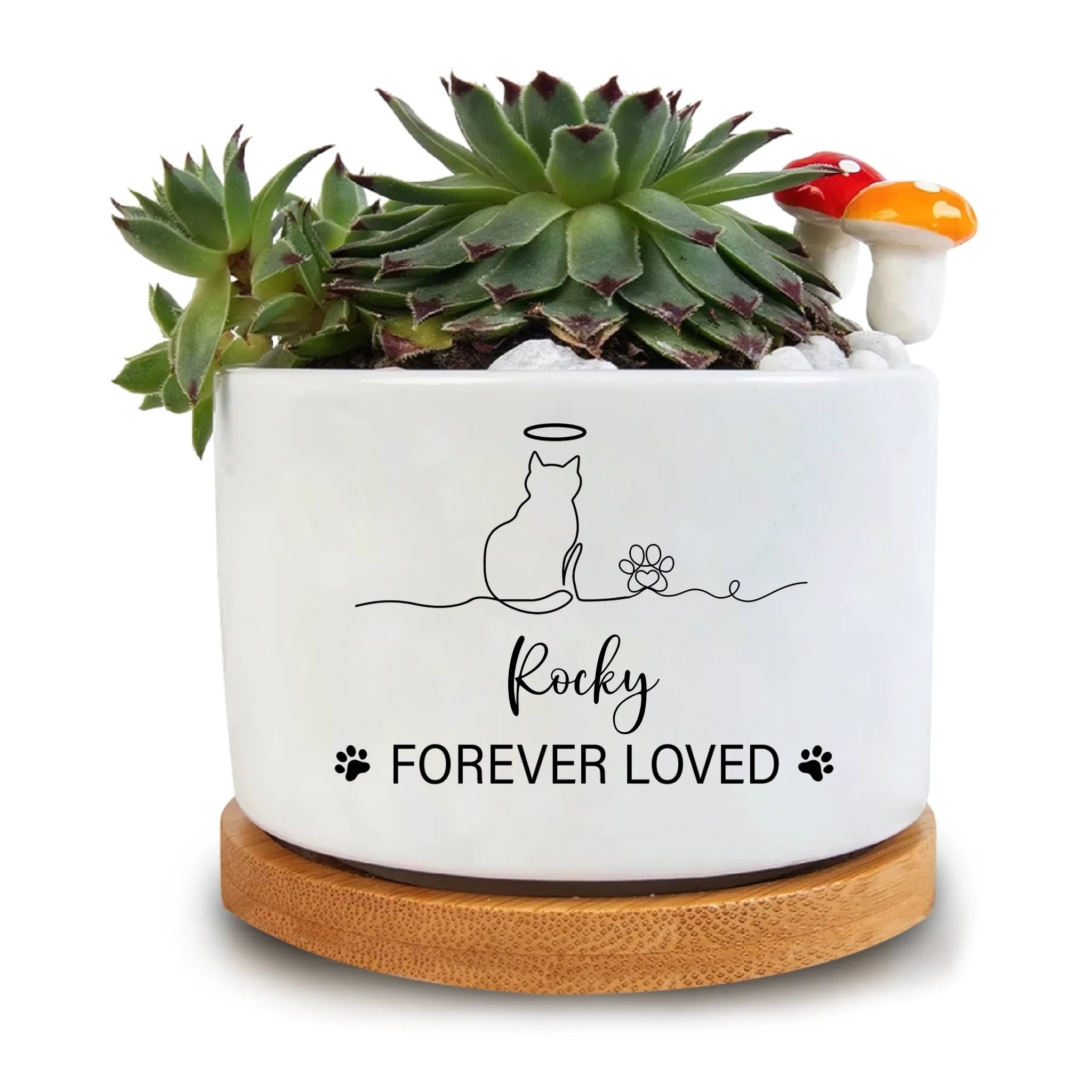 Forever Loved Cat - Personalized Plant Pot, Gift For Cat Lover, Memorial Gift