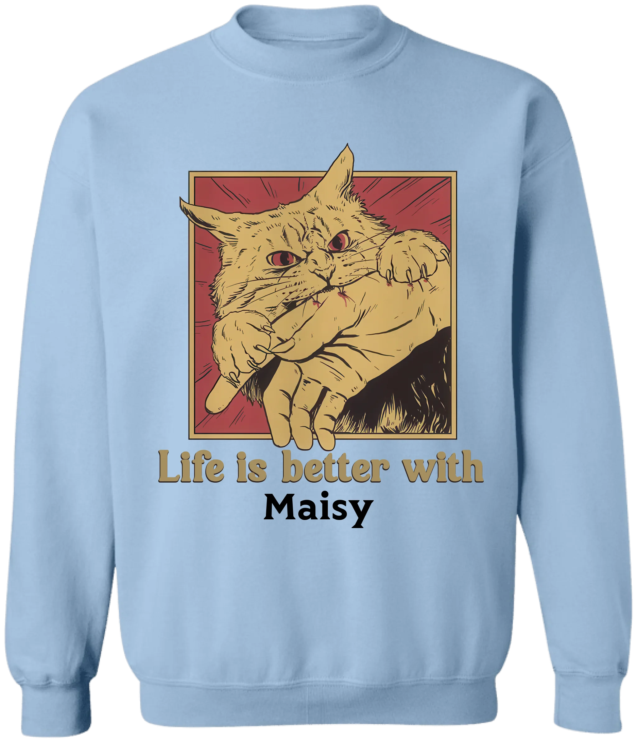 Life Is Better With Cat - Personalized Tshirt, Gift For Cat Lover, Cat Bite Shirt