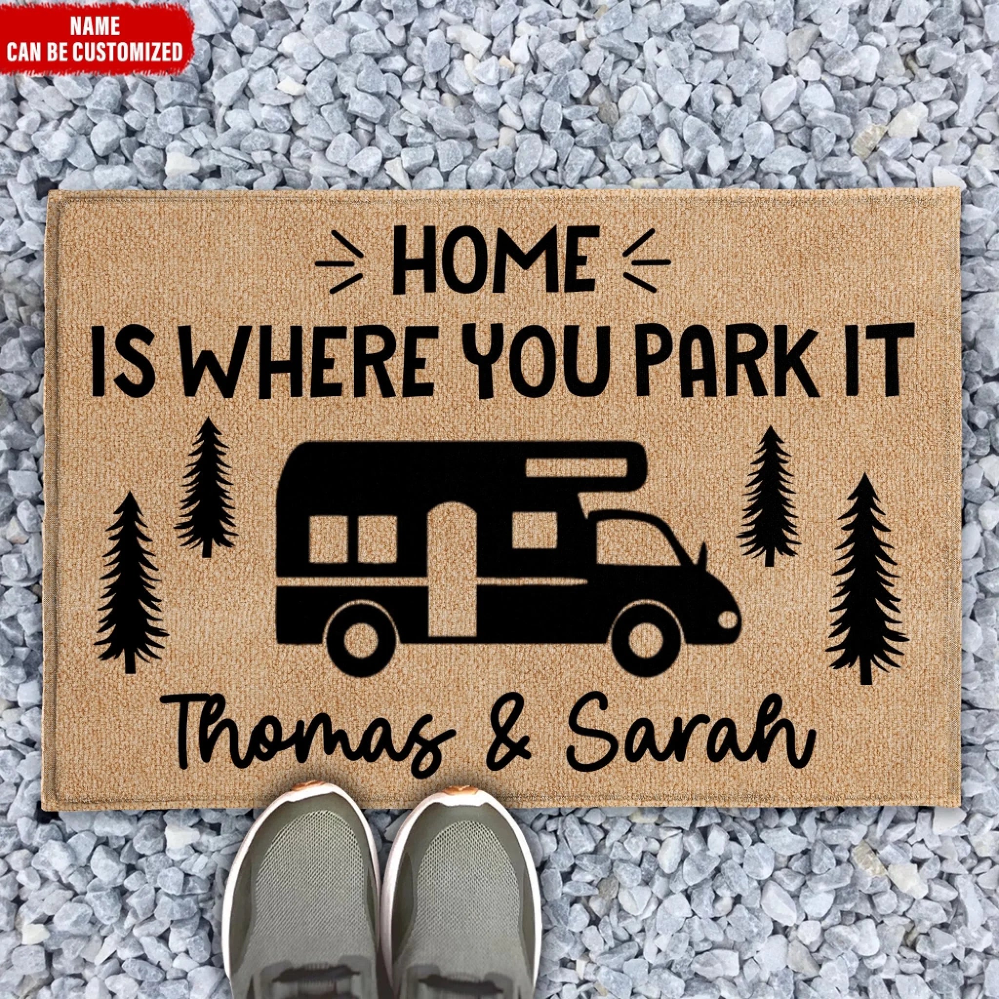 Home Is Where You Park It - Personalized Doormat, Camper Doormat, Gift For Camping Lover