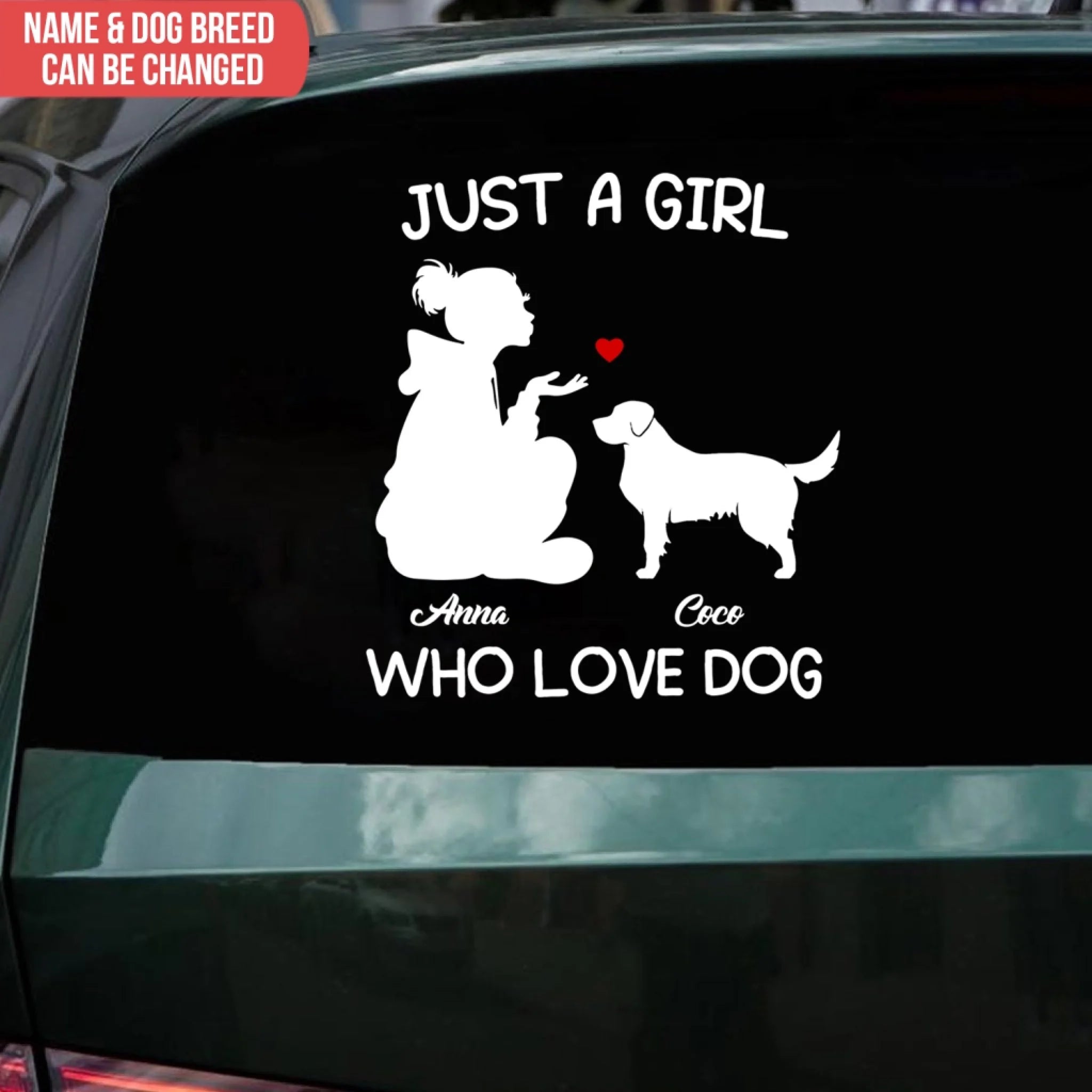 Just A Girl Who Love Dog - Personalized Decal, Gift For Dog Lover