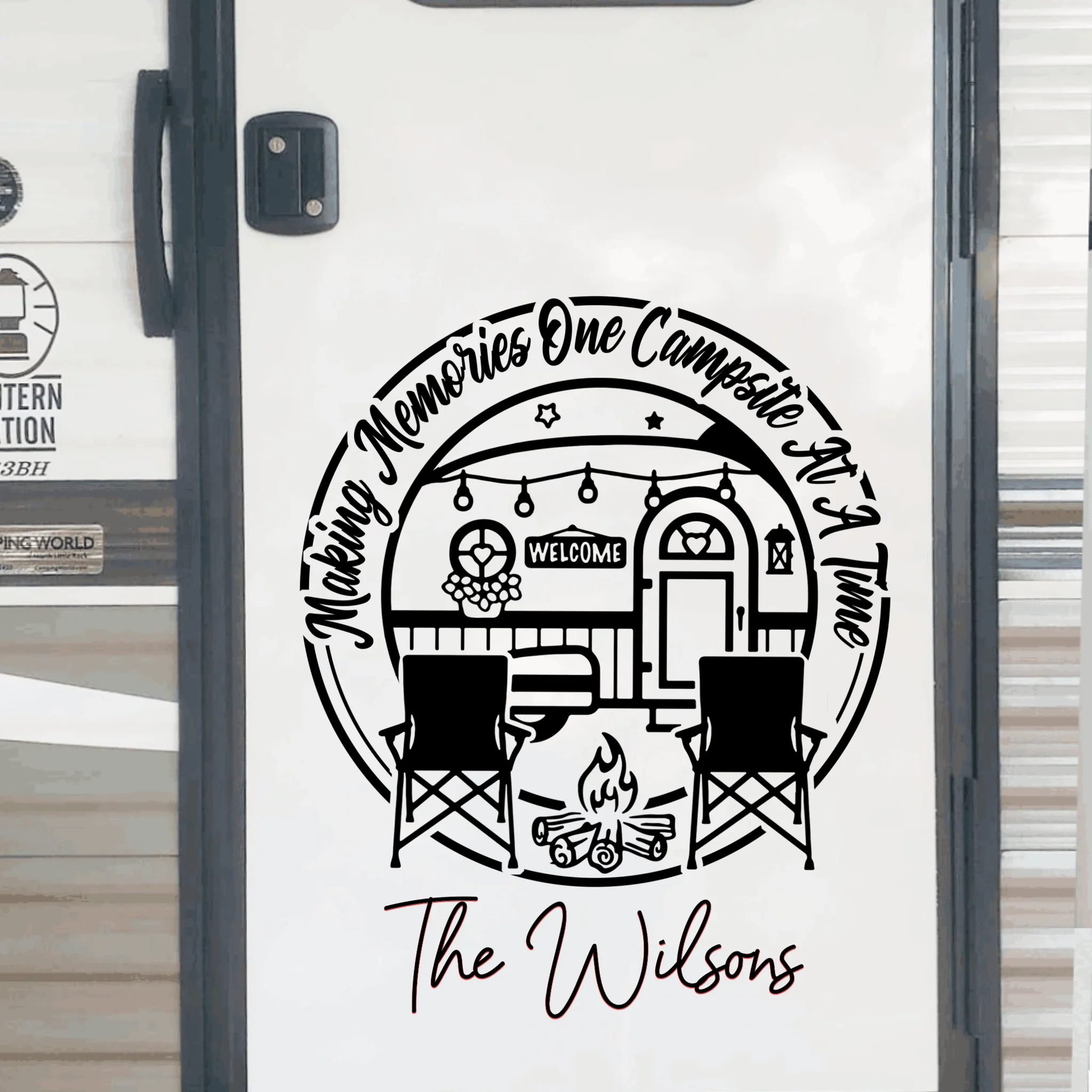 Happy Campers Making Memories One Campsite At A Time - Personalized Decal, Gift For Camping Lovers