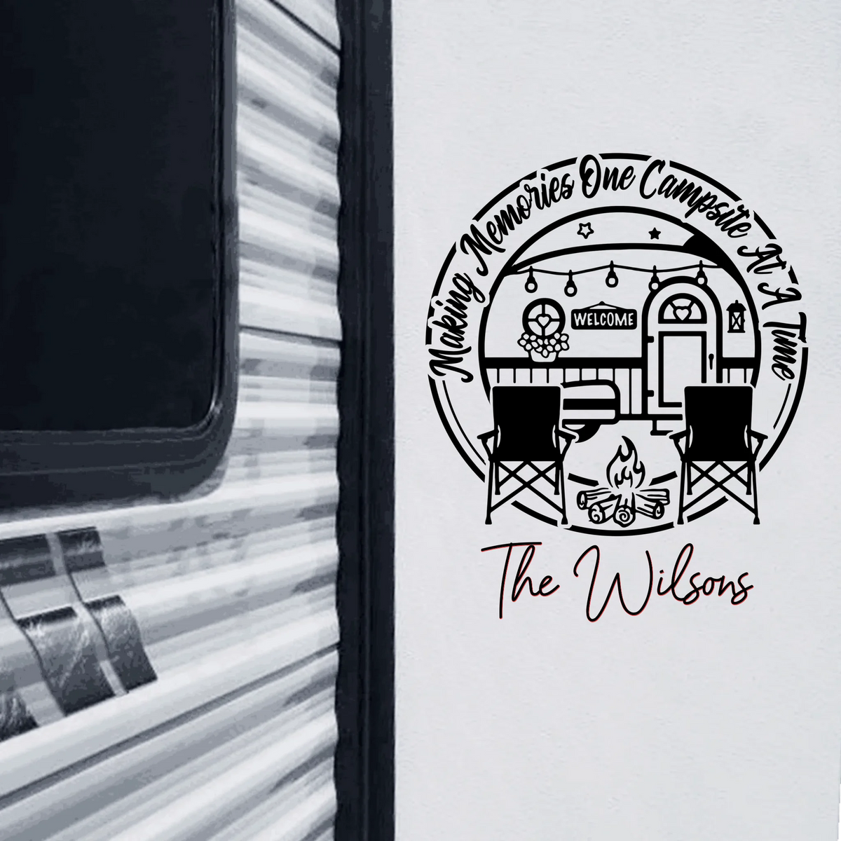 Happy Campers Making Memories One Campsite At A Time - Personalized Decal, Gift For Camping Lovers