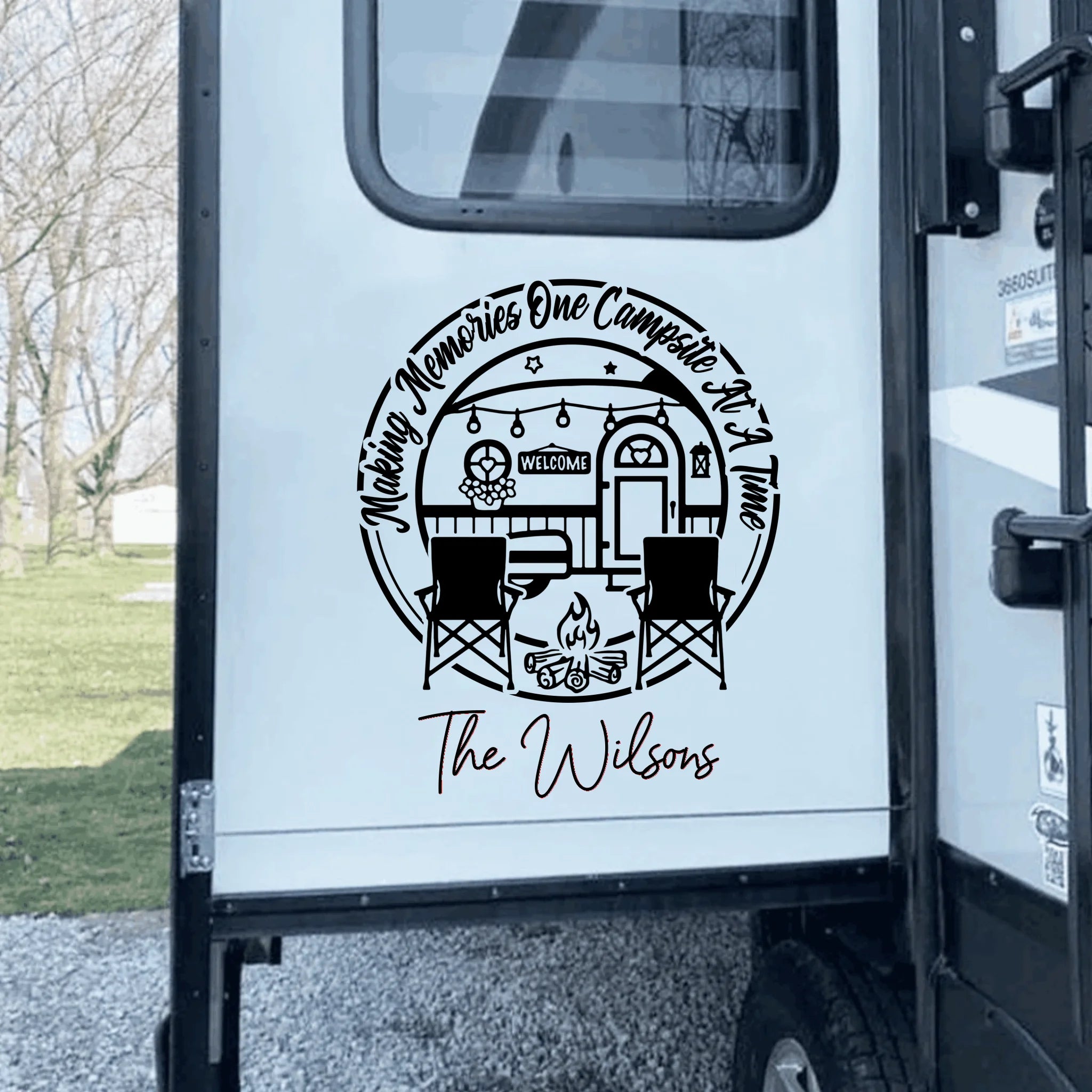 Happy Campers Making Memories One Campsite At A Time - Personalized Decal, Gift For Camping Lovers