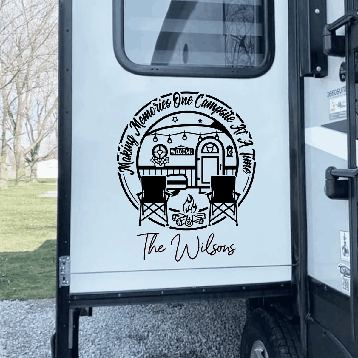 Happy Campers Making Memories One Campsite At A Time - Personalized Decal, Gift For Camping Lovers