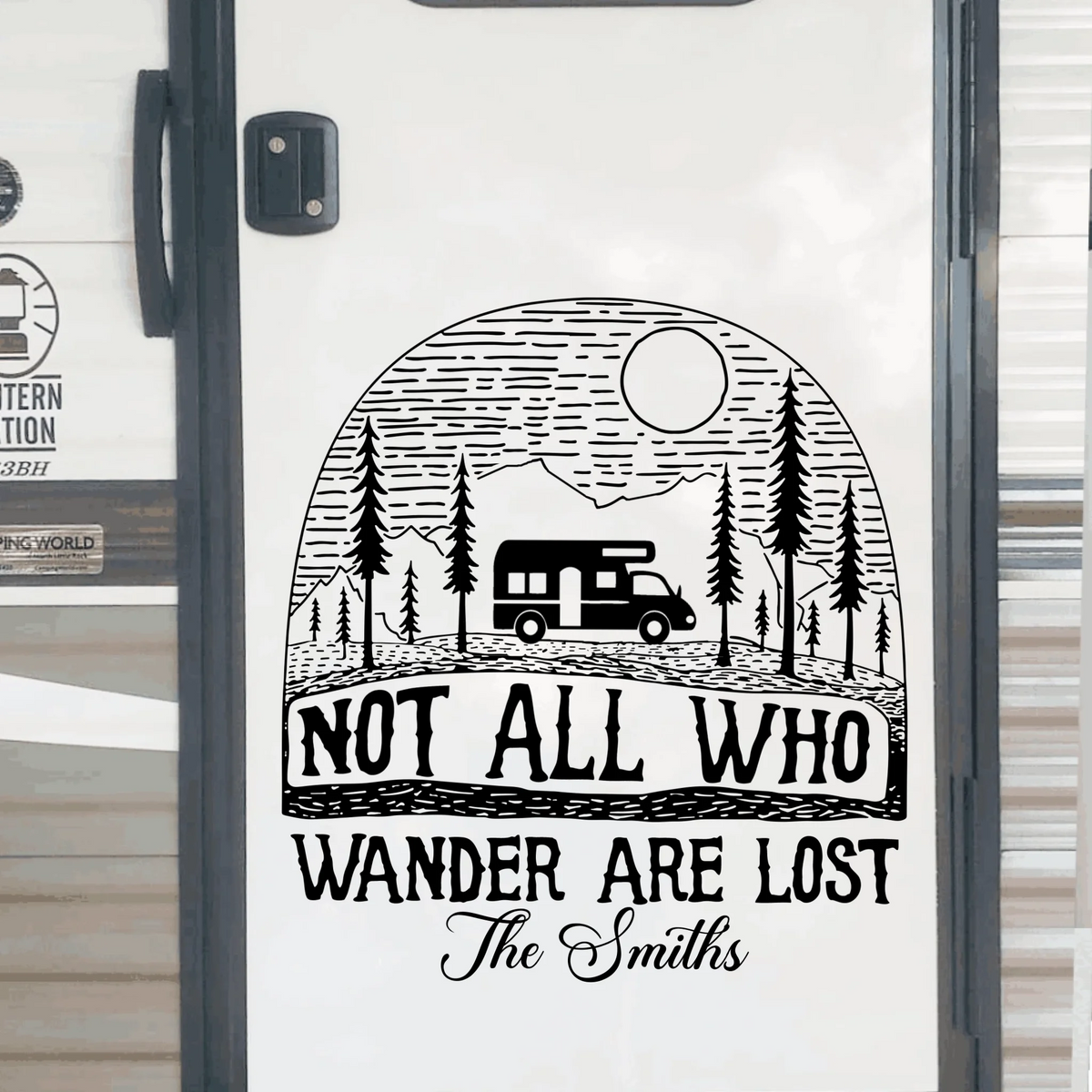 Not All Who Wander Are Lost - Personalized Decal, Gift For Camping Lovers