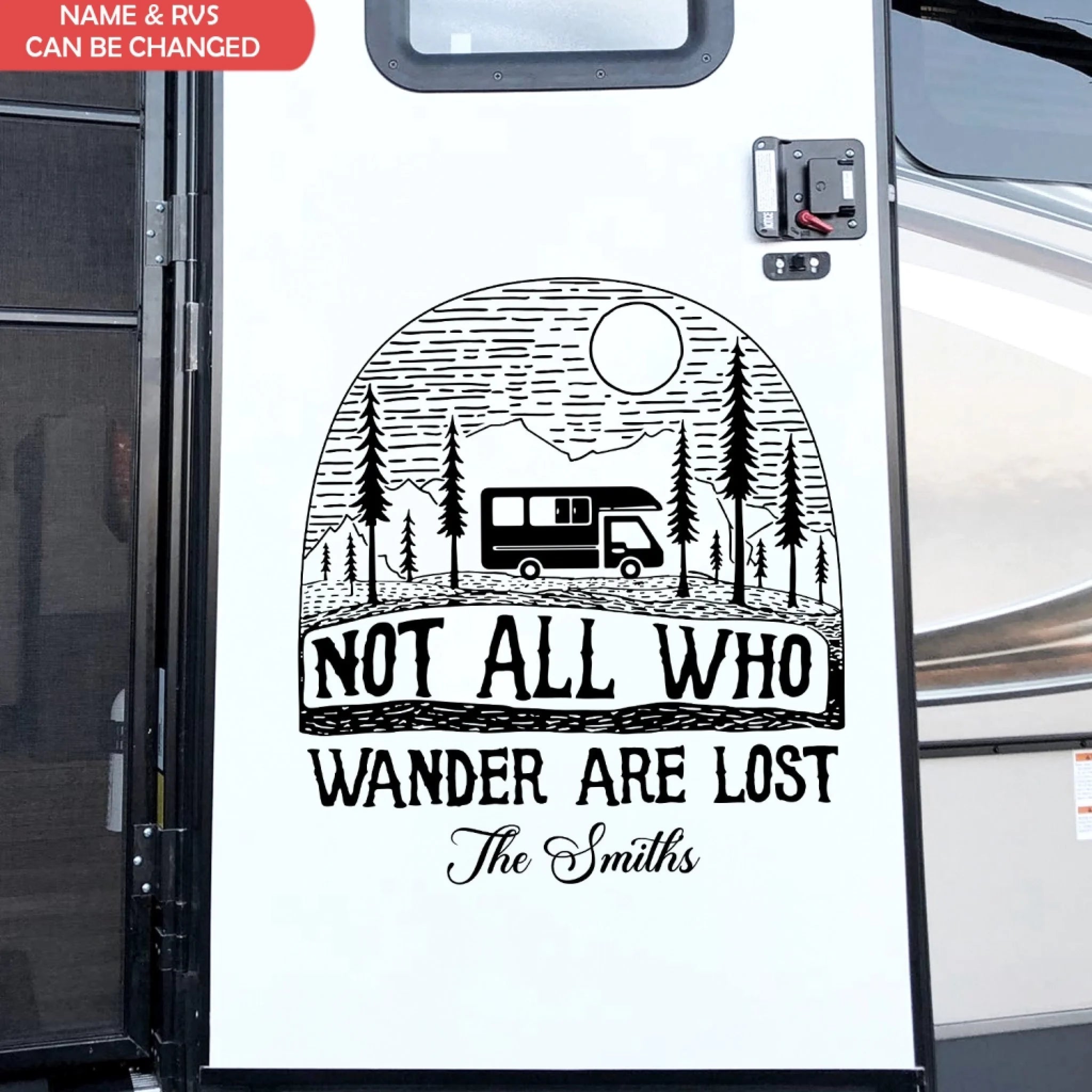 Not All Who Wander Are Lost - Personalized Decal, Gift For Camping Lovers