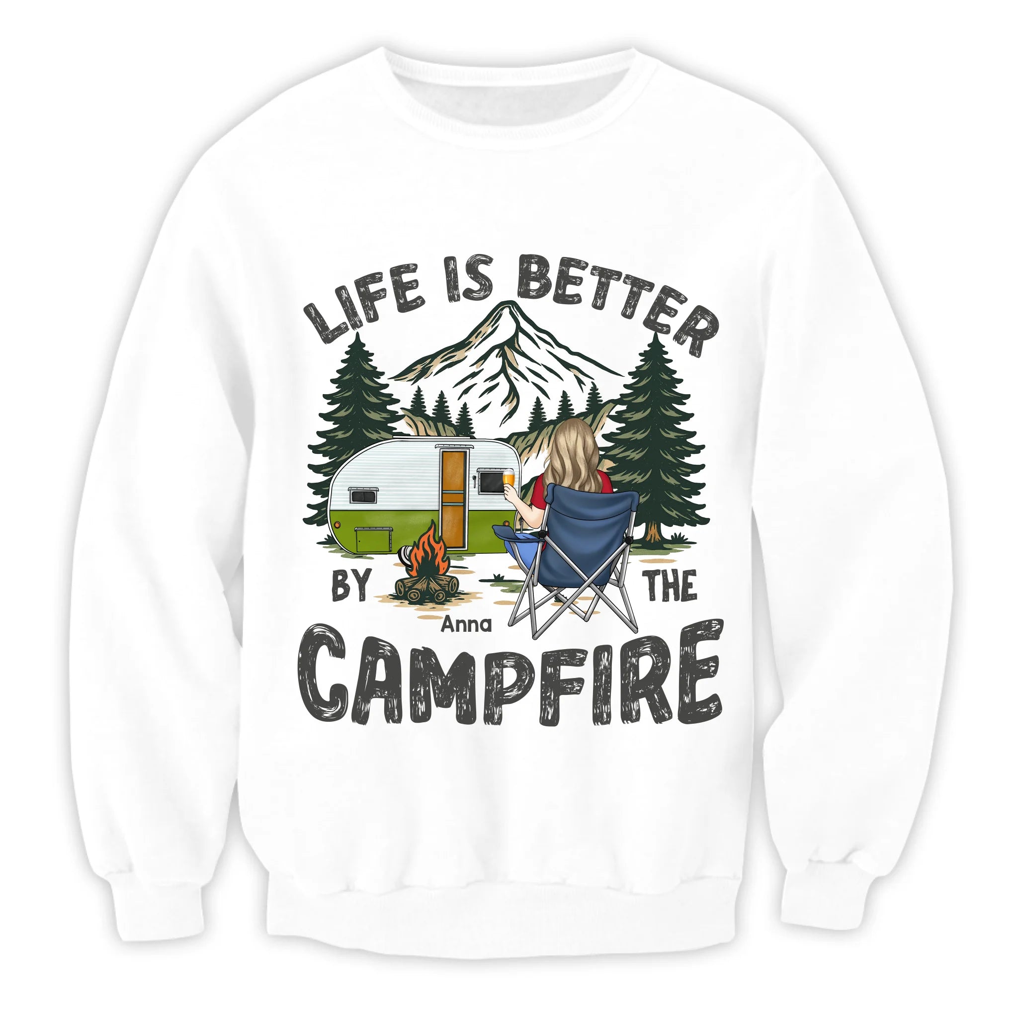 Life Is Better By The Campfire - Personalized T-Shirt, Gift for Campers, Camping Sweatshirt