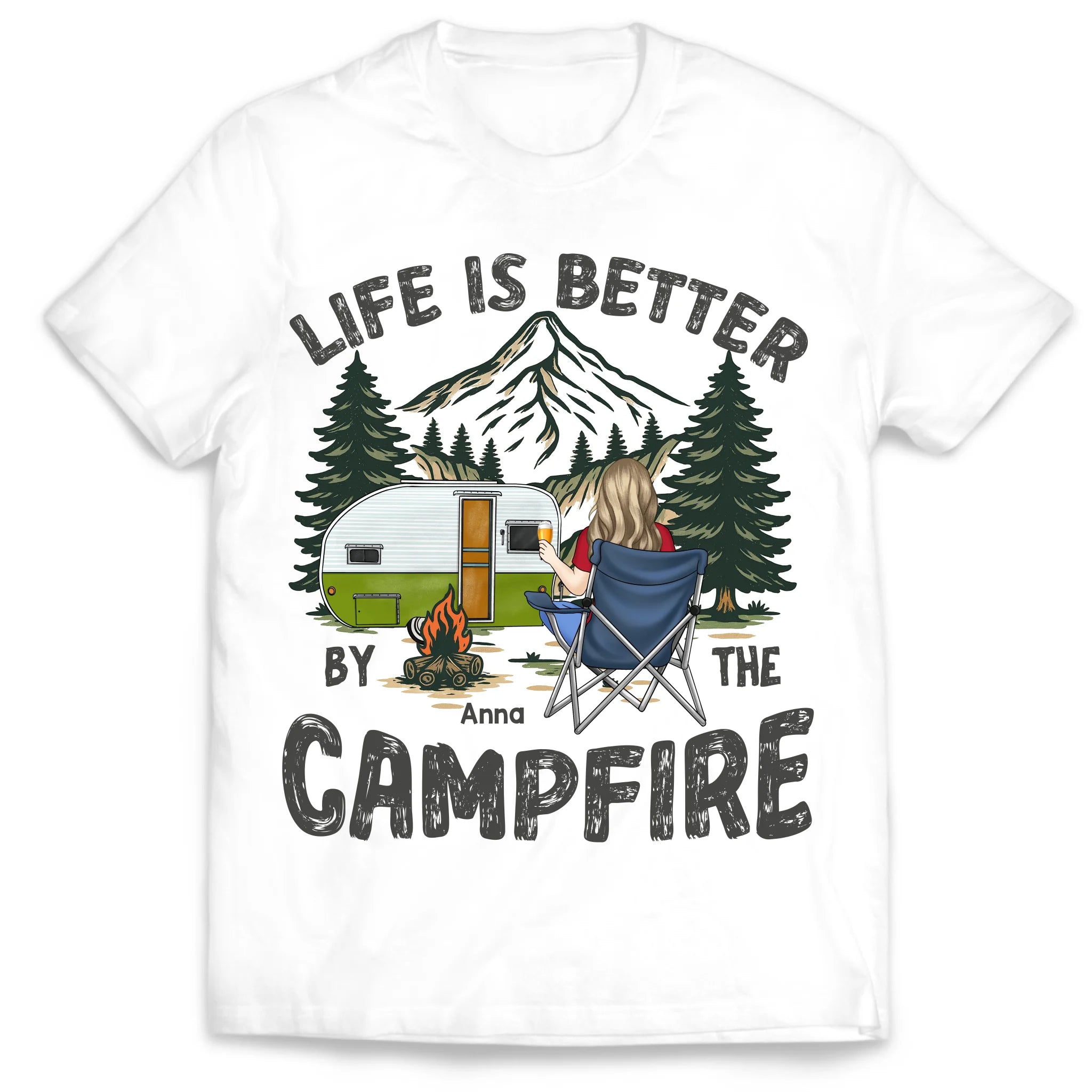 Life Is Better By The Campfire - Personalized T-Shirt, Gift for Campers, Camping Sweatshirt