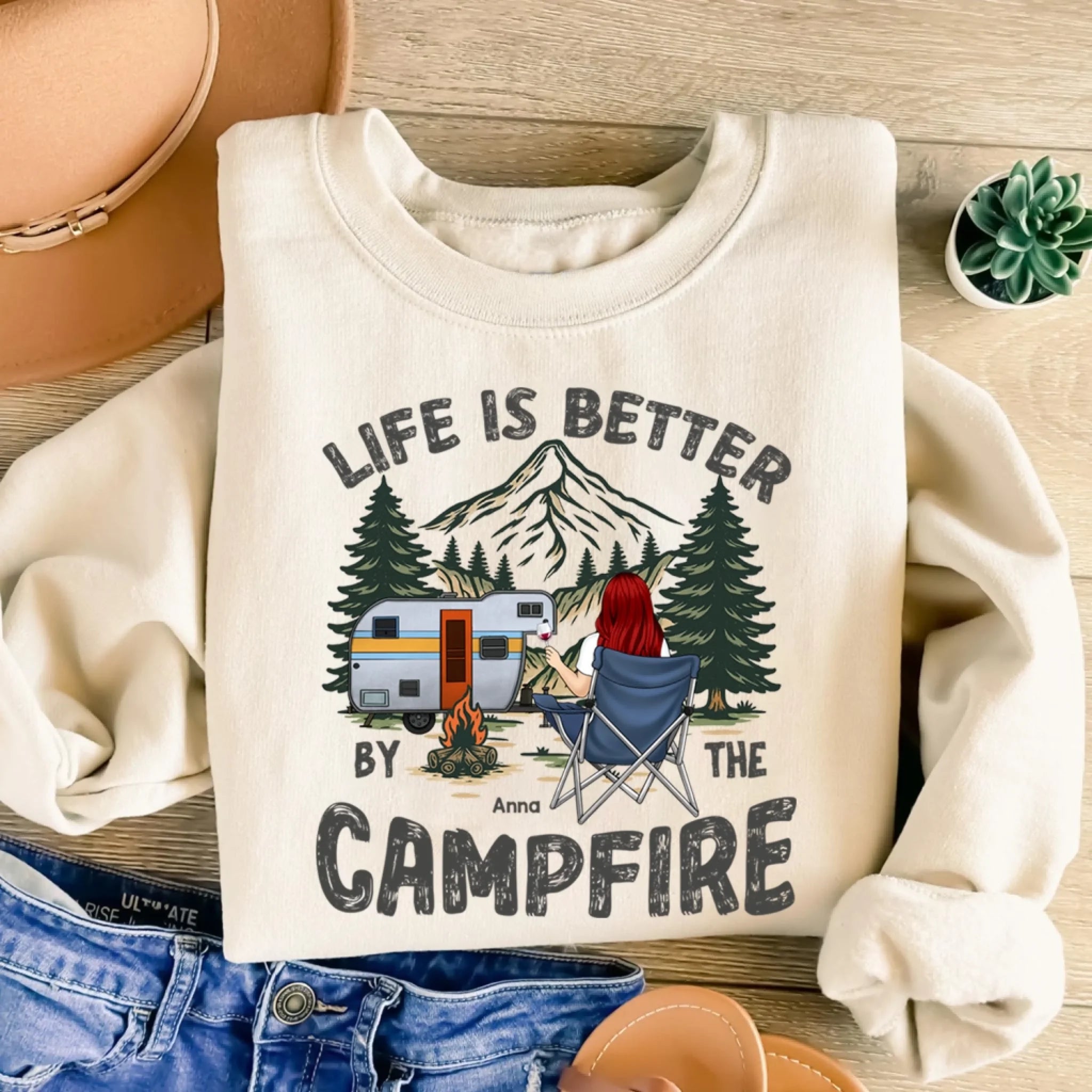 Life Is Better By The Campfire - Personalized T-Shirt, Gift for Campers, Camping Sweatshirt