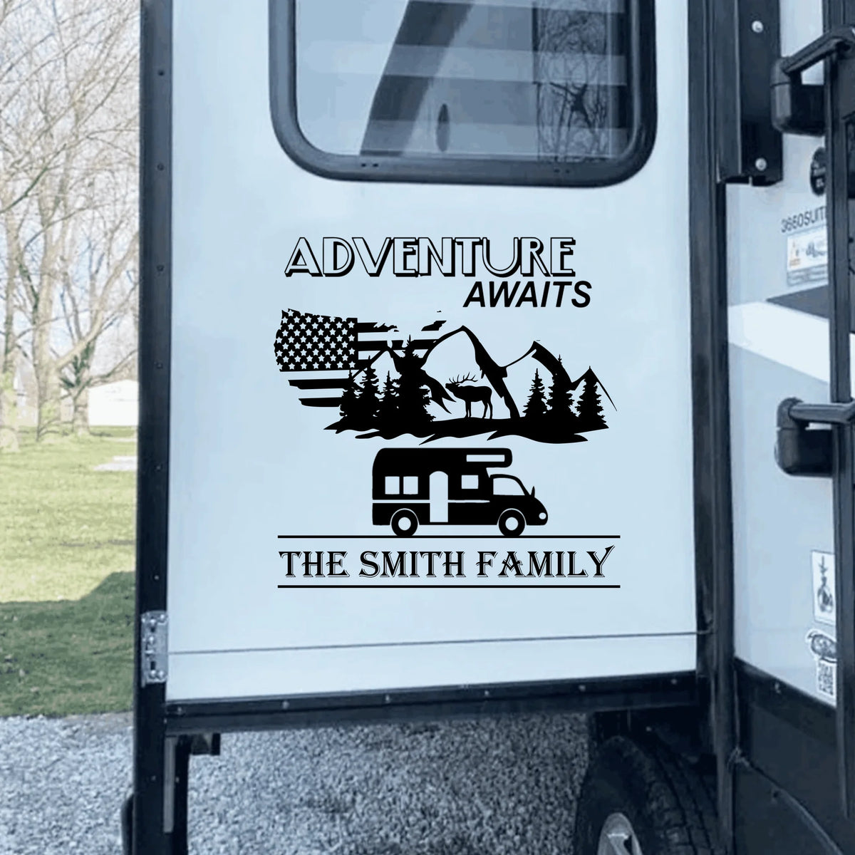 Adventure Awaits - Personalized Decal, Rvs Decor, Gift For Camping Lover