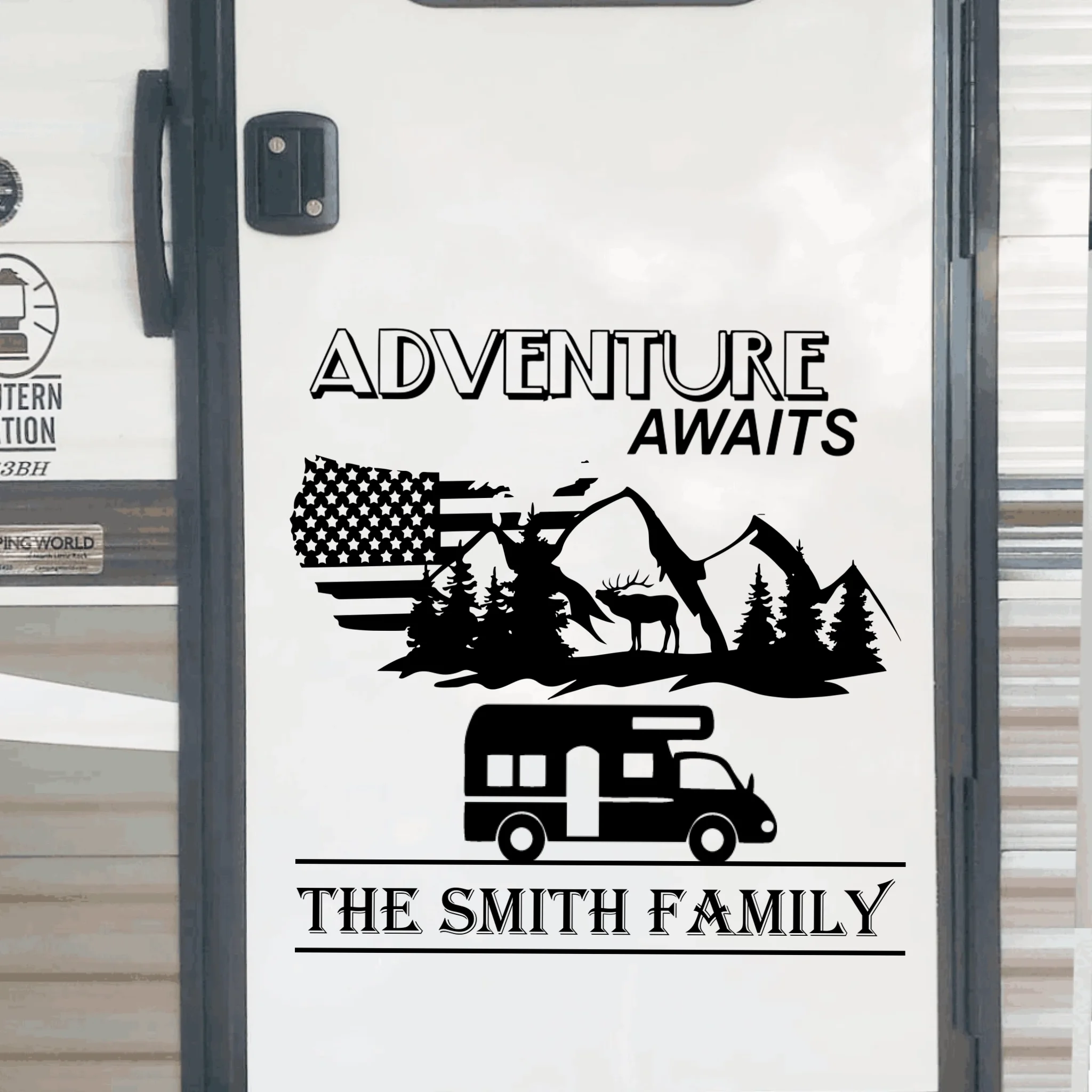 Adventure Awaits - Personalized Decal, Rvs Decor, Gift For Camping Lover