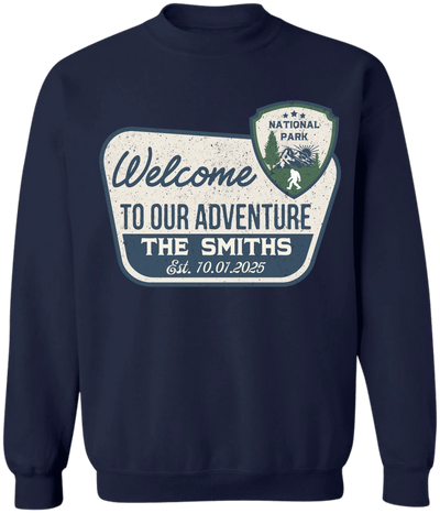 Welcome To Our Adventure - Personalized T-Shirt, Camping Family Matching Shirt, Gift for Camping Lovers