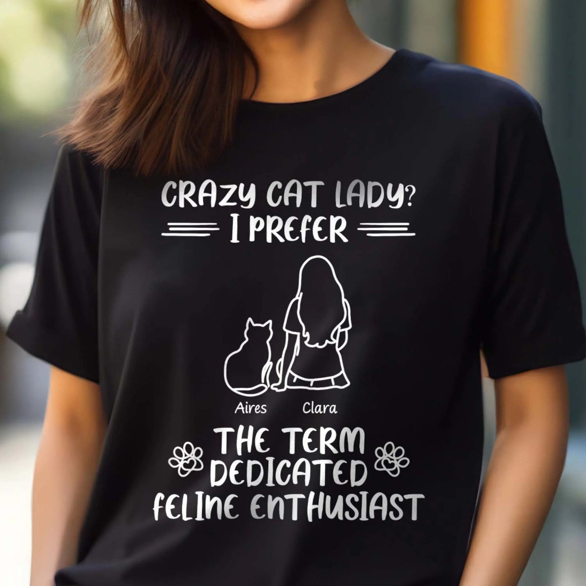 Crazy Cat Lady - Personalized T-Shirt, Gift for Cat Lovers, Cat Mom Gift