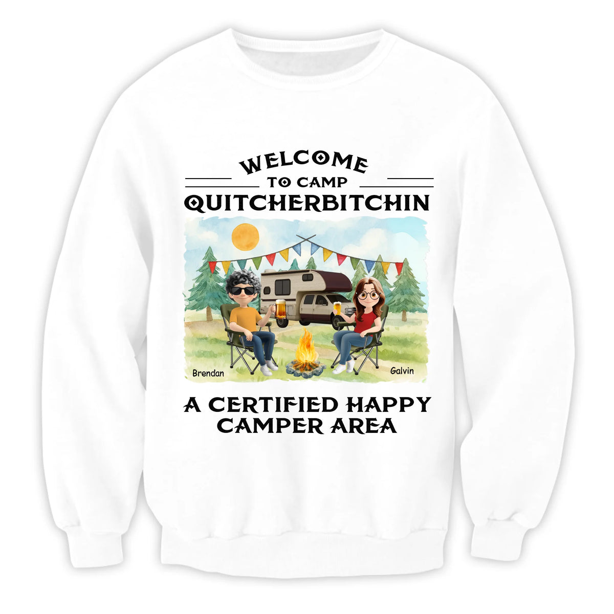 A Certified Happy Camping Area - Personalized T-Shirt, Gift For Camping Lovers